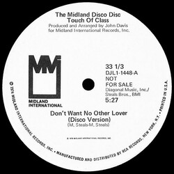 Touch Of Class Don't Want No Other Lover USED VINYL 12INCH 33 S RPM PROMO
