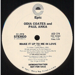 Odia Coates / Paul Anka Make It Up To Me In Love USED VINYL 12INCH 33 S RPM PROMO