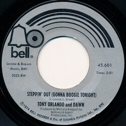Tony Orlando / Dawn (5) Steppin' Out (Gonna Boogie Tonight) / She Can't Hold A Candle To You USED VINYL 7INCH SINGLE STYRENE