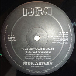 Rick Astley Take Me To Your Heart USED VINYL 12INCH 45 RPM SINGLE