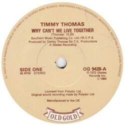 Timmy Thomas / Dobie Gray Why Can't We Live Together / Drift Away USED VINYL 7INCH