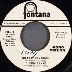 Gloria Lynne No Easy Way Down USED VINYL 7INCH 45 RPM SINGLE PROMO STYRENE STEREO MONO