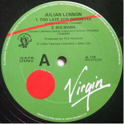 Julian Lennon Too Late For Goodbyes USED VINYL 12INCH 45 RPM STEREO