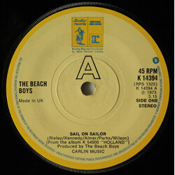 The Beach Boys Sail On Sailor USED VINYL 7INCH 45 RPM REISSUE STEREO