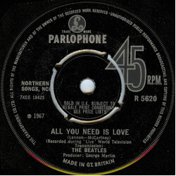 The Beatles All You Need Is Love USED VINYL 7INCH SINGLE 45 RPM