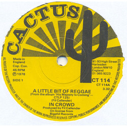 The In Crowd A Little Bit Of Reggae USED VINYL 7INCH 45 RPM