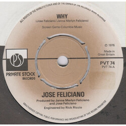 José Feliciano Why USED VINYL 7INCH 45 RPM SINGLE