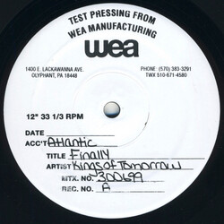 Kings Of Tomorrow Finally USED VINYL 12INCH TEST PRESSING