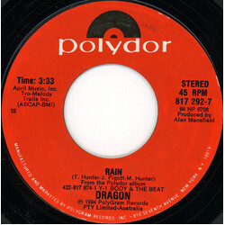 Dragon (5) Rain USED VINYL 7INCH 45 RPM SINGLE STYRENE
