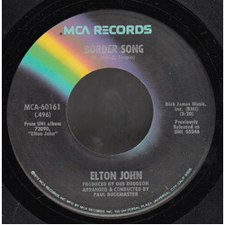 Elton John Border Song / Bad Side Of The Moon USED VINYL 7INCH 45 RPM SINGLE REISSUE