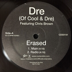 Dre Erased USED VINYL 12INCH 33 S RPM PROMO