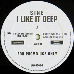Sine I Like It Deep USED VINYL 12INCH 33 S RPM PROMO