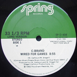 C-Brand Wired For Games USED VINYL 12INCH 33 S RPM PROMO STEREO