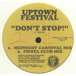 Uptown Festival Don't Stop! USED VINYL 12INCH 33 S RPM