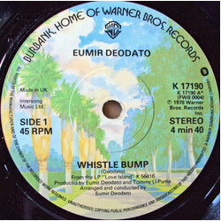 Eumir Deodato Whistle Bump USED VINYL 7INCH 45 RPM SINGLE