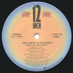 The Voice In Fashion Only In The Night USED VINYL 12INCH 33 S RPM SINGLE STEREO
