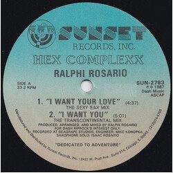 Hex Complexx I Want You USED VINYL 12INCH 33 S RPM