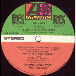 Suzy Q I Can't Give You More / With Your Love USED VINYL 12INCH PROMO 33 S RPM