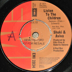Shuky & Aviva Listen To The Children USED VINYL 7INCH 45 RPM SINGLE PROMO