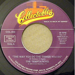 The Temptations The Way You Do The Things You Do / My Girl USED VINYL 7INCH 45 RPM REISSUE