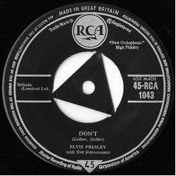 Elvis Presley / The Jordanaires Don't USED VINYL 7INCH 45 RPM SINGLE