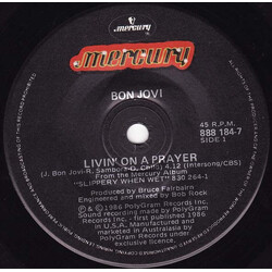Bon Jovi Livin' On A Prayer USED VINYL 7INCH 45 RPM SINGLE