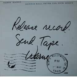 Warne Marsh Release Record. Send Tape. Vinyl LP USED