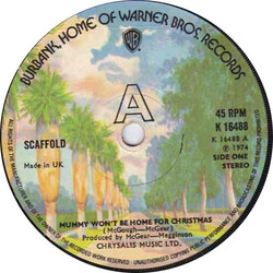 Scaffold Mummy Won't Be Home For Christmas USED VINYL 7INCH SINGLE 45 RPM