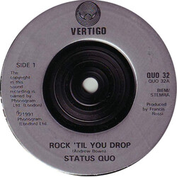 Status Quo Rock 'Til You Drop USED VINYL 7INCH 45 RPM SINGLE