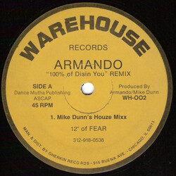 Armando 100% Of Disin' You (Remix) USED VINYL 12INCH 33 S RPM 45 RPM
