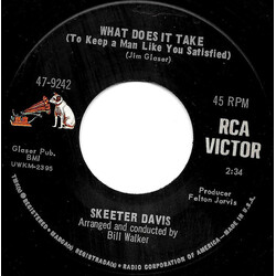Skeeter Davis What Does It Take (To Keep A Man Like You Satisfied) / What I Go Thru (To Keep Holding On To You) USED VINYL 7INCH 45 RPM