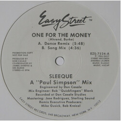 Sleeque One For The Money USED VINYL 12INCH 45 RPM SINGLE PROMO