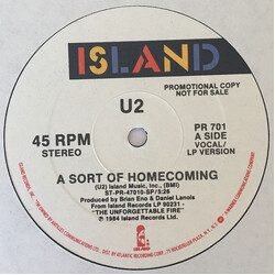 U2 A Sort Of Homecoming USED VINYL 12INCH 45 RPM ADVANCE SINGLE PROMO