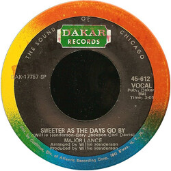 Major Lance Sweeter As The Days Go By USED VINYL 7INCH SINGLE 45 RPM