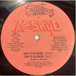 MC Shy D Shy-D Is Back USED VINYL 12INCH 33 S RPM STEREO