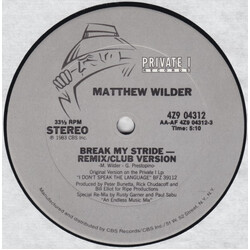 Matthew Wilder Break My Stride USED VINYL 12INCH 33 S RPM STEREO