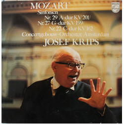 Wolfgang Amadeus Mozart / Concertgebouworkest / Josef Krips Sinfonien Nr. 29 A-dur KV 201 / Nr. 27 G-dur KvV188 / Nr. 22 C-dur KV 162 Vinyl LP USED