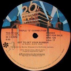 Triple S Connection Got To Get Your Number / Livin' And Lovin' Just For You USED VINYL 12INCH 33 S RPM PROMO