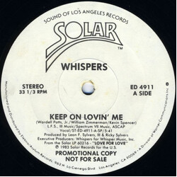 The Whispers Keep On Lovin' Me Vinyl 12" USED