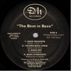 Various The Best in Bass USED VINYL 12INCH 33 S RPM PROMO SAMPLER STEREO
