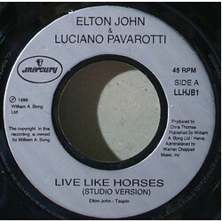 Elton John / Luciano Pavarotti Live Like Horses USED VINYL 7INCH JUKEBOX