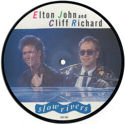 Elton John / Cliff Richard Slow Rivers USED VINYL 7INCH SINGLE PICTURE DISC 45 RPM