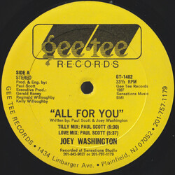 Joey Washington All For You USED VINYL 12INCH 33 S RPM