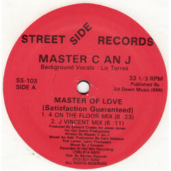 Master C & J Master Of Love (Satisfaction Guaranteed) USED VINYL 12INCH 33 S RPM
