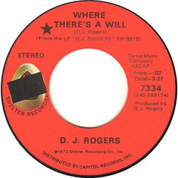 D. J. Rogers Where There's A Will USED VINYL 7INCH 45 RPM SINGLE STEREO