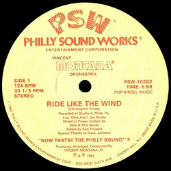 Montana Orchestra Ride Like The Wind / Paul's Happy USED VINYL 12INCH 33 S RPM STEREO