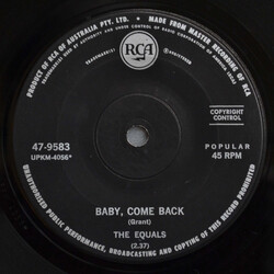 The Equals Baby, Come Back / Hold Me Closer USED VINYL 7INCH 45 RPM SINGLE
