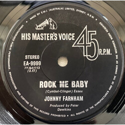 John Farnham Rock Me Baby USED VINYL 7INCH 45 RPM SINGLE STEREO