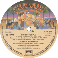 Donna Summer Sunset People Vinyl 12" USED