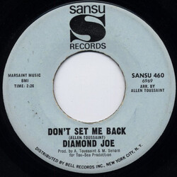 Diamond Joe (2) Don't Set Me Back / Hurry Back To Me USED VINYL 7INCH 45 RPM SINGLE
